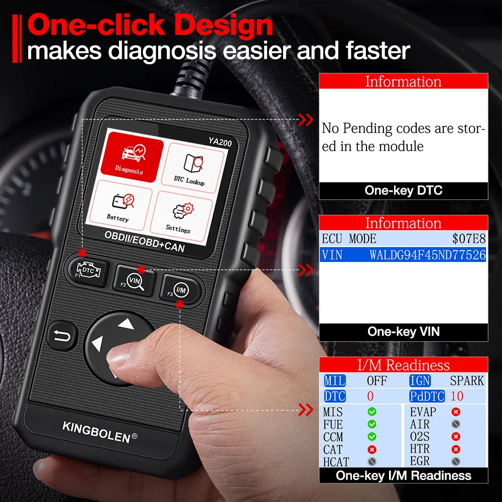 OBD2 Scanner | Multilingual Engine Code Reader, Voltage Test & Free Lifetime Updates