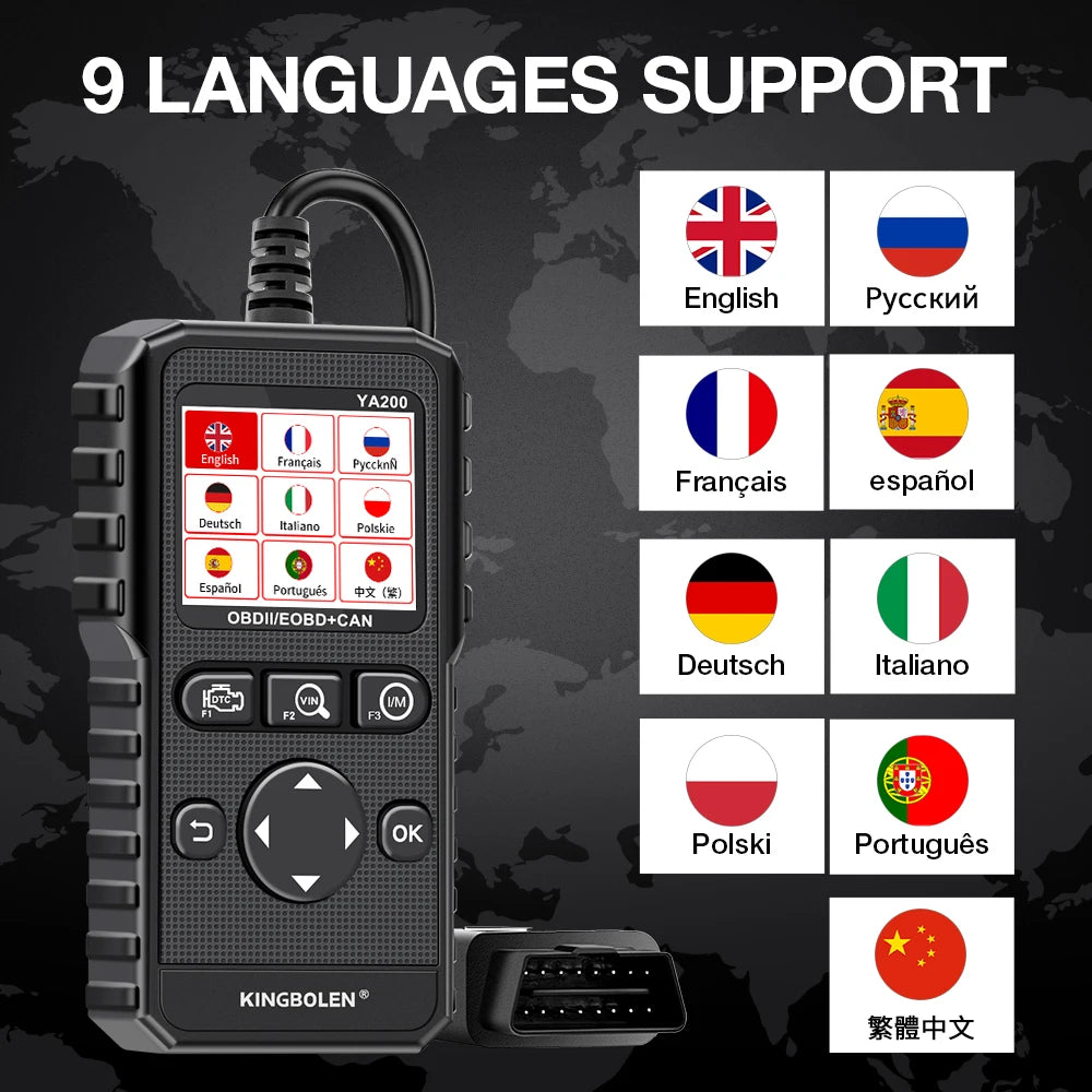 OBD2 Scanner | Multilingual Engine Code Reader, Voltage Test & Free Lifetime Updates