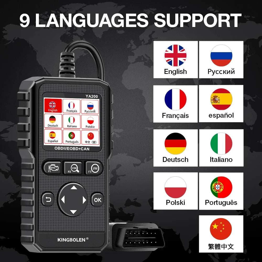OBD2 Scanner | Multilingual Engine Code Reader, Voltage Test & Free Lifetime Updates
