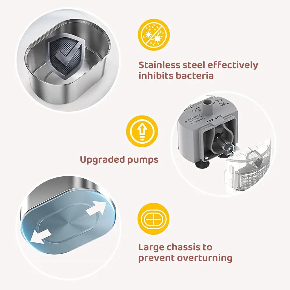 Stainless Steel Cat Water Dispenser – Durable, Hygienic, & Stylish Continuous Water Fountain for Happy, Hydrated Kitties