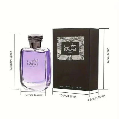 RASASI Hawas Black For Men - Eau de Parfum Spray 3.4 Oz