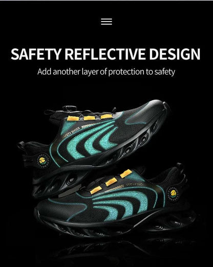 Rotary Buckle Men Safety Shoes Work Boots Safety Steel Toe Shoes Men Anti-smash Anti-puncture Work Sneakers Indestructible Shoes