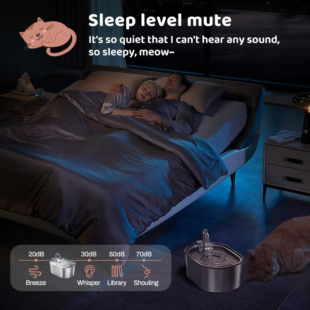 Stainless Steel Cat Water Dispenser – Durable, Hygienic, & Stylish Continuous Water Fountain for Happy, Hydrated Kitties